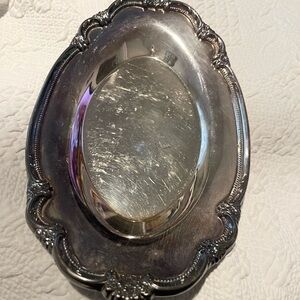 Elegant SilverPlate Oval Tray 9.5x6 1/5” has tarnish and scratches  1955